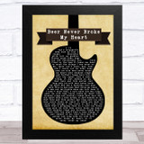 Luke Combs Beer Never Broke My Heart Black Guitar Song Lyric Music Art Print
