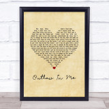 Brantley Gilbert Outlaw In Me Vintage Heart Song Lyric Print