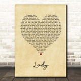 Brett Young Lady Vintage Heart Song Lyric Print