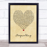 Bring Me The Horizon Sleepwalking Vintage Heart Song Lyric Print