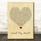 Britney Spears Email My Heart Vintage Heart Song Lyric Print