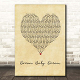 Bruce Springsteen Dream Baby Dream Vintage Heart Song Lyric Print