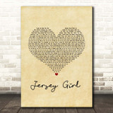 Bruce Springsteen Jersey Girl Vintage Heart Song Lyric Print
