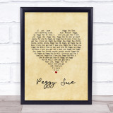 Buddy Holly Peggy Sue Vintage Heart Song Lyric Print