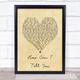 Cat Stevens How Can I Tell You Vintage Heart Song Lyric Print