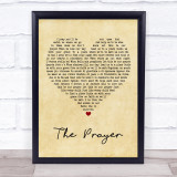 Celine Dion & Andrea Bocelli The Prayer Vintage Heart Song Lyric Print