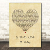 Celine Dion If That's What It Takes Vintage Heart Song Lyric Print