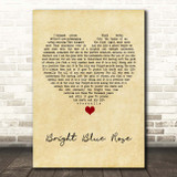 Christy Moore Bright Blue Rose Vintage Heart Song Lyric Print