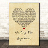 Daughtry Waiting For Superman Vintage Heart Song Print