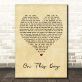 David Pomeranz On This Day Vintage Heart Song Lyric Print