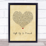 Demi Lovato Gift Of A Friend Vintage Heart Song Lyric Print