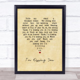 Des'ree I'm Kissing You Vintage Heart Song Lyric Print