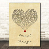 Albert King Personal Manager Vintage Heart Song Lyric Print