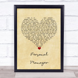 Albert King Personal Manager Vintage Heart Song Lyric Print