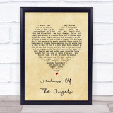 Donna Taggart Jealous of the Angels Vintage Heart Song Lyric Print