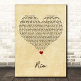 Duran Duran Rio Vintage Heart Song Lyric Print