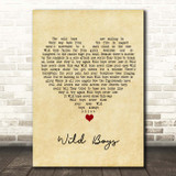 Duran Duran Wild Boys Vintage Heart Song Lyric Print