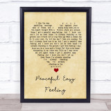 Eagles Peaceful Easy Feeling Vintage Heart Song Lyric Print