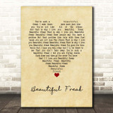 Eels Beautiful Freak Vintage Heart Song Lyric Print