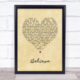Elton John Believe Vintage Heart Song Lyric Print
