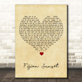 Ali Campbell Fijian Sunset Vintage Heart Song Lyric Print