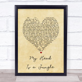 Emma Louise, Wankelmut My Head Is a Jungle Vintage Heart Song Lyric Print