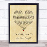 England Dan & John Ford Coley I'd Really Love To See You Tonight Vintage Heart Song Lyric Print