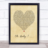 Eternal Oh Baby I Vintage Heart Song Lyric Print