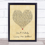 Felix Jaehn Ain't Nobody (Loves Me Better) Vintage Heart Song Lyric Print