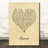 Foo Fighters Home Vintage Heart Song Lyric Print