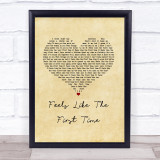 Foreigner Feels Like The First Time Vintage Heart Song Lyric Print