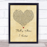 Alicia Keys That's When I Knew Vintage Heart Song Lyric Print