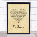 Gabrielle Falling Vintage Heart Song Lyric Print