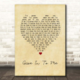 Garrett Hedlund Give In To Me Vintage Heart Song Lyric Print