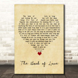 Gavin James The Book of Love Vintage Heart Song Lyric Print
