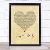 Genesis Supper's Ready Vintage Heart Song Lyric Print