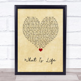 George Harrison What Is Life Vintage Heart Song Lyric Print