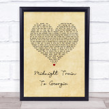 Gladys Knight And The Pips Midnight Train To Georgia Vintage Heart Song Lyric Print