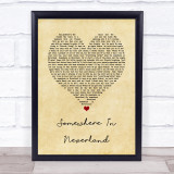 All Time Low Somewhere in Neverland Vintage Heart Song Lyric Print