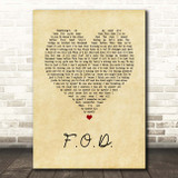 Green Day F.O.D. Vintage Heart Song Lyric Print