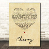 Harry Styles Cherry Vintage Heart Song Lyric Print