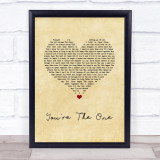 Hoobastank You're The One Vintage Heart Song Lyric Print