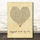 Ambrosia Biggest Part Of Me Vintage Heart Song Lyric Print