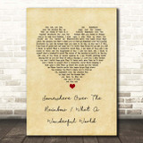 Israel Kamakawiwo'ole Somewhere over the rainbow & what a wonderful world medley Vintage Heart Song Lyric Print