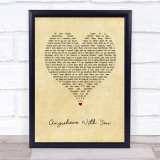 Jake Owen Anywhere With You Vintage Heart Song Lyric Print