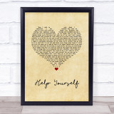 Amy Winehouse Help Yourself Vintage Heart Song Lyric Print