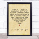 Jamie Lawson Can't See Straight Vintage Heart Song Lyric Print