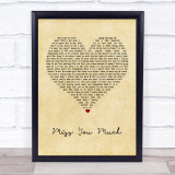 Janet Jackson Miss You Much Vintage Heart Song Lyric Print