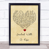 Jason Donovan Sealed With A Kiss Vintage Heart Song Lyric Print
