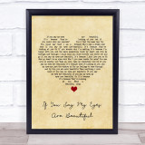 Jermaine Jackson & Whitney Houston If You Say My Eyes Are Beautiful Vintage Heart Song Lyric Print